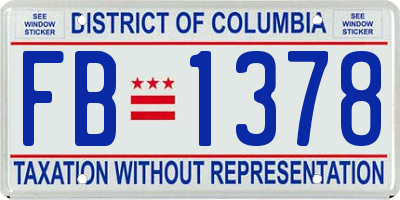 DC license plate FB1378