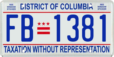 DC license plate FB1381