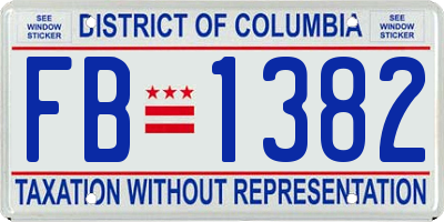 DC license plate FB1382