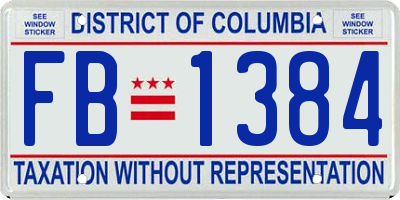 DC license plate FB1384