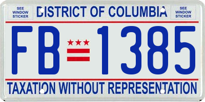 DC license plate FB1385