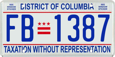 DC license plate FB1387