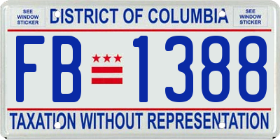 DC license plate FB1388