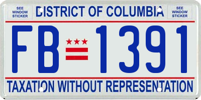 DC license plate FB1391