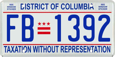 DC license plate FB1392