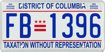 DC license plate FB1396