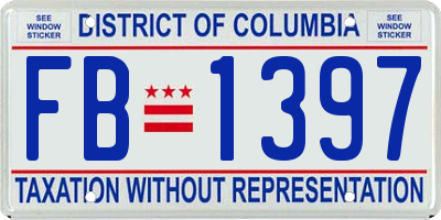 DC license plate FB1397