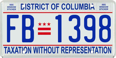 DC license plate FB1398