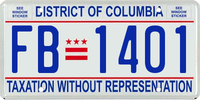 DC license plate FB1401