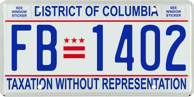 DC license plate FB1402