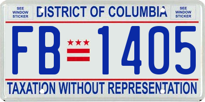 DC license plate FB1405