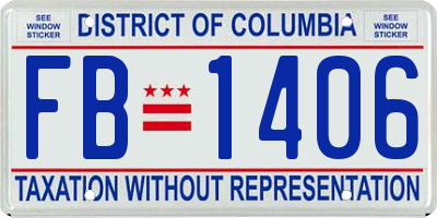 DC license plate FB1406