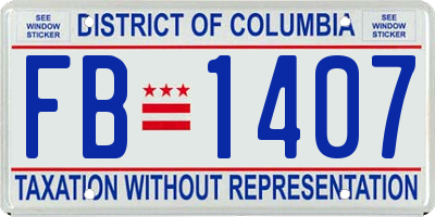 DC license plate FB1407