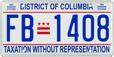 DC license plate FB1408