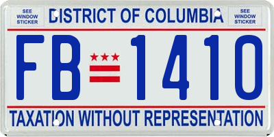 DC license plate FB1410