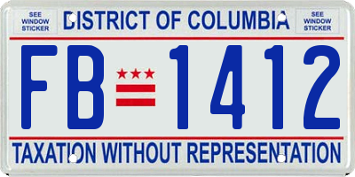 DC license plate FB1412