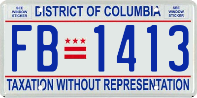 DC license plate FB1413