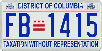 DC license plate FB1415