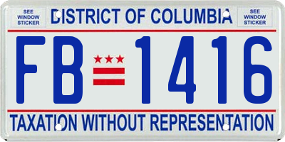 DC license plate FB1416