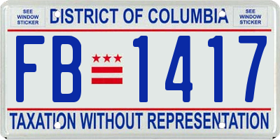 DC license plate FB1417