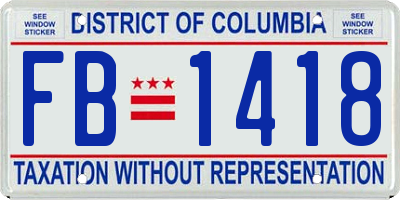 DC license plate FB1418