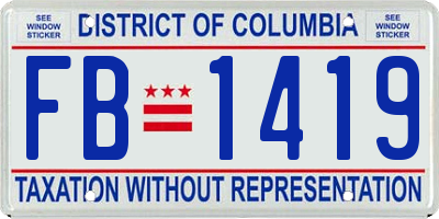 DC license plate FB1419