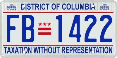 DC license plate FB1422