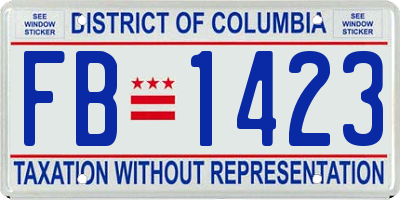 DC license plate FB1423