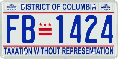 DC license plate FB1424