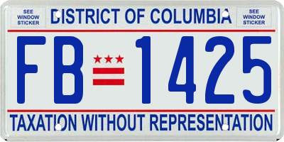 DC license plate FB1425