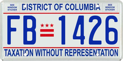 DC license plate FB1426