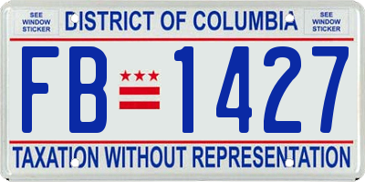 DC license plate FB1427