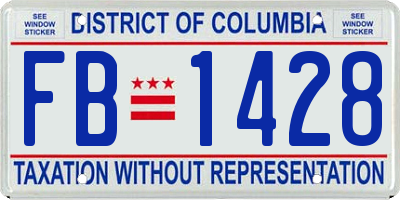 DC license plate FB1428