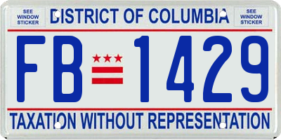 DC license plate FB1429