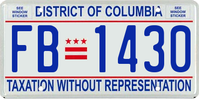 DC license plate FB1430