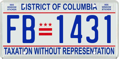 DC license plate FB1431