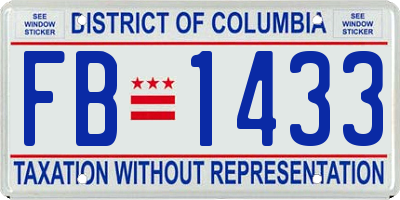 DC license plate FB1433