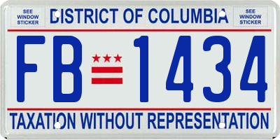 DC license plate FB1434