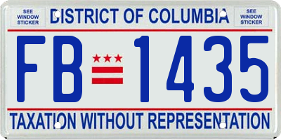 DC license plate FB1435