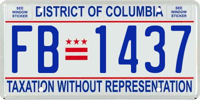 DC license plate FB1437