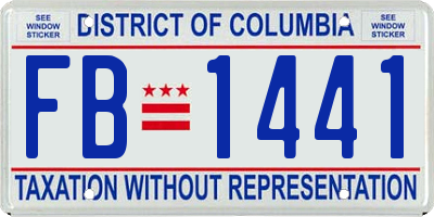 DC license plate FB1441