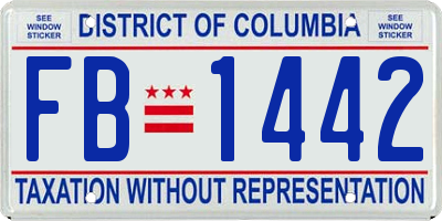 DC license plate FB1442