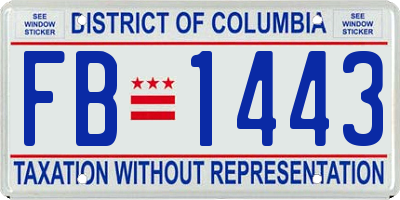 DC license plate FB1443