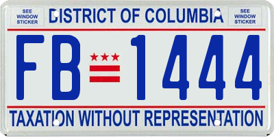 DC license plate FB1444