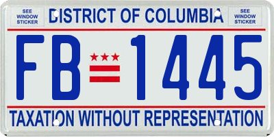 DC license plate FB1445