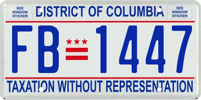 DC license plate FB1447