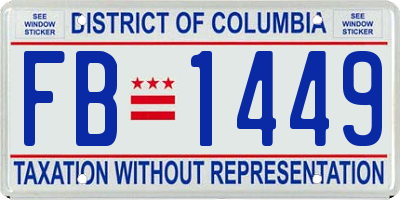 DC license plate FB1449