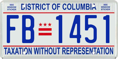 DC license plate FB1451