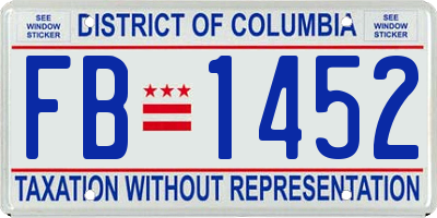 DC license plate FB1452