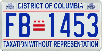 DC license plate FB1453